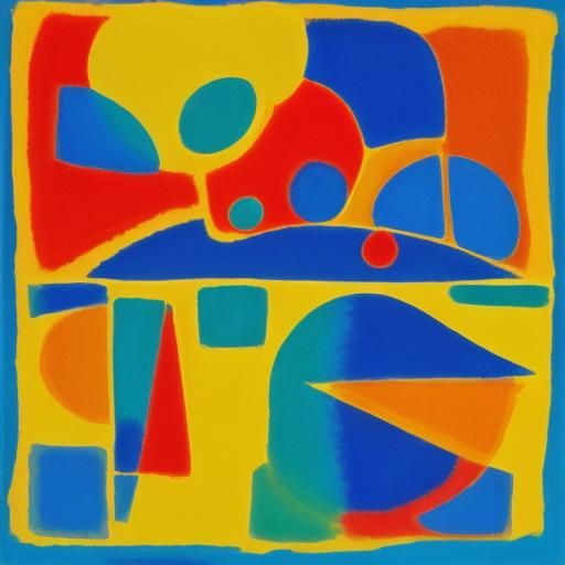 Abstract Village in Warm Sunlight, Digital Art