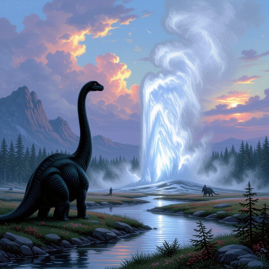 Stubby Black Dinosaur Watches Geyser in Ethereal Mist