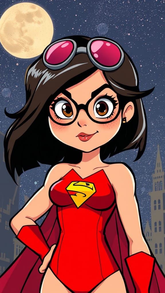 Cartoon super heroine