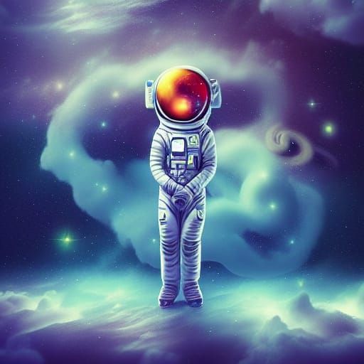 Astronaut of Liquid Galaxy in Surreal Digital Art