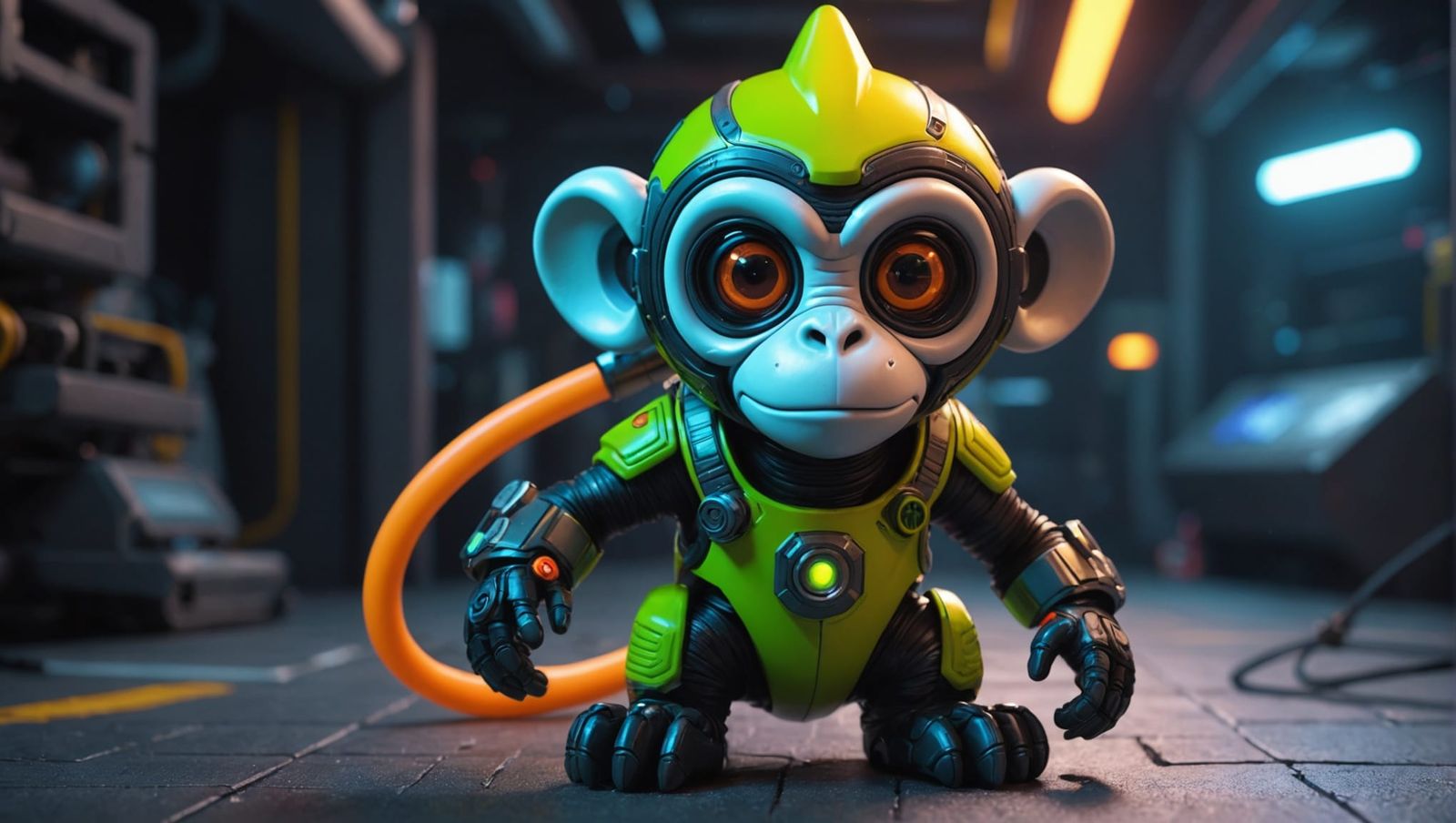 Futuristic Ectoplasmic Laser Monkey: Hyperrealistic Sci-Fi T...