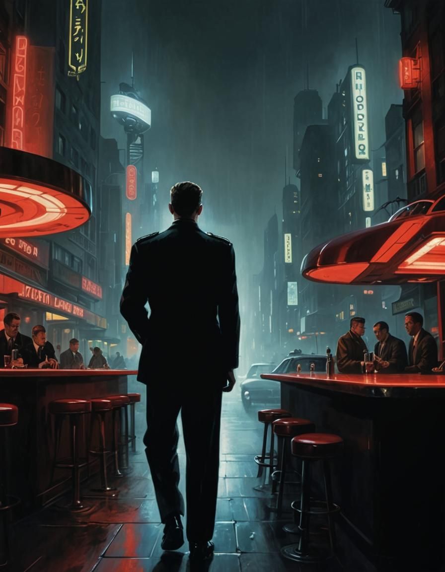 Retro-Futuristic Impossible City in Art Deco Style