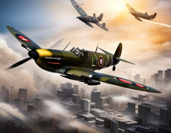 Spitfire in Battle of Britain Dogfight