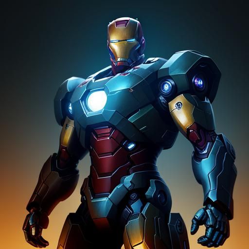 Iron Man in Halo Style with Glowing Repulsor