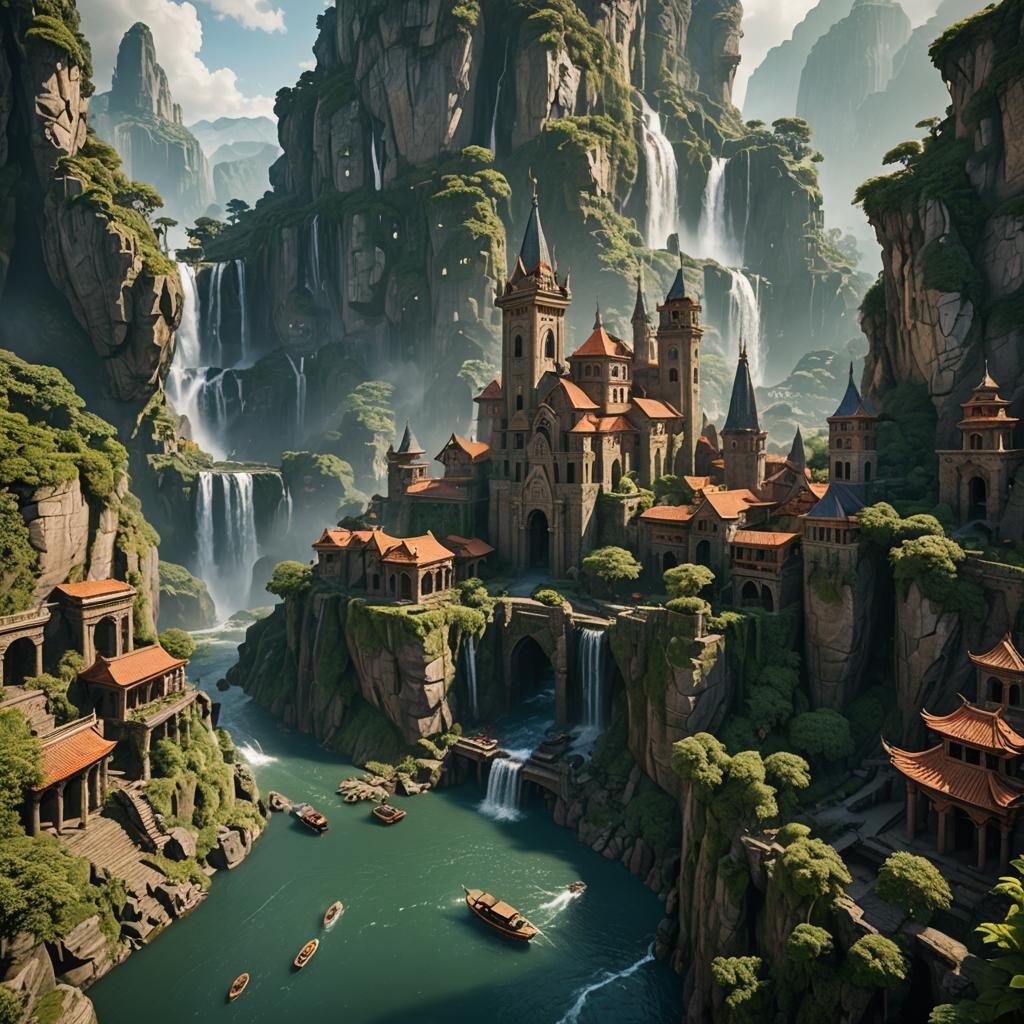 Ancient City on Mountainside: Matte Painting in Unreal Engin...
