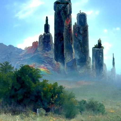 Ethereal Desert Monolith in Fantasy Style