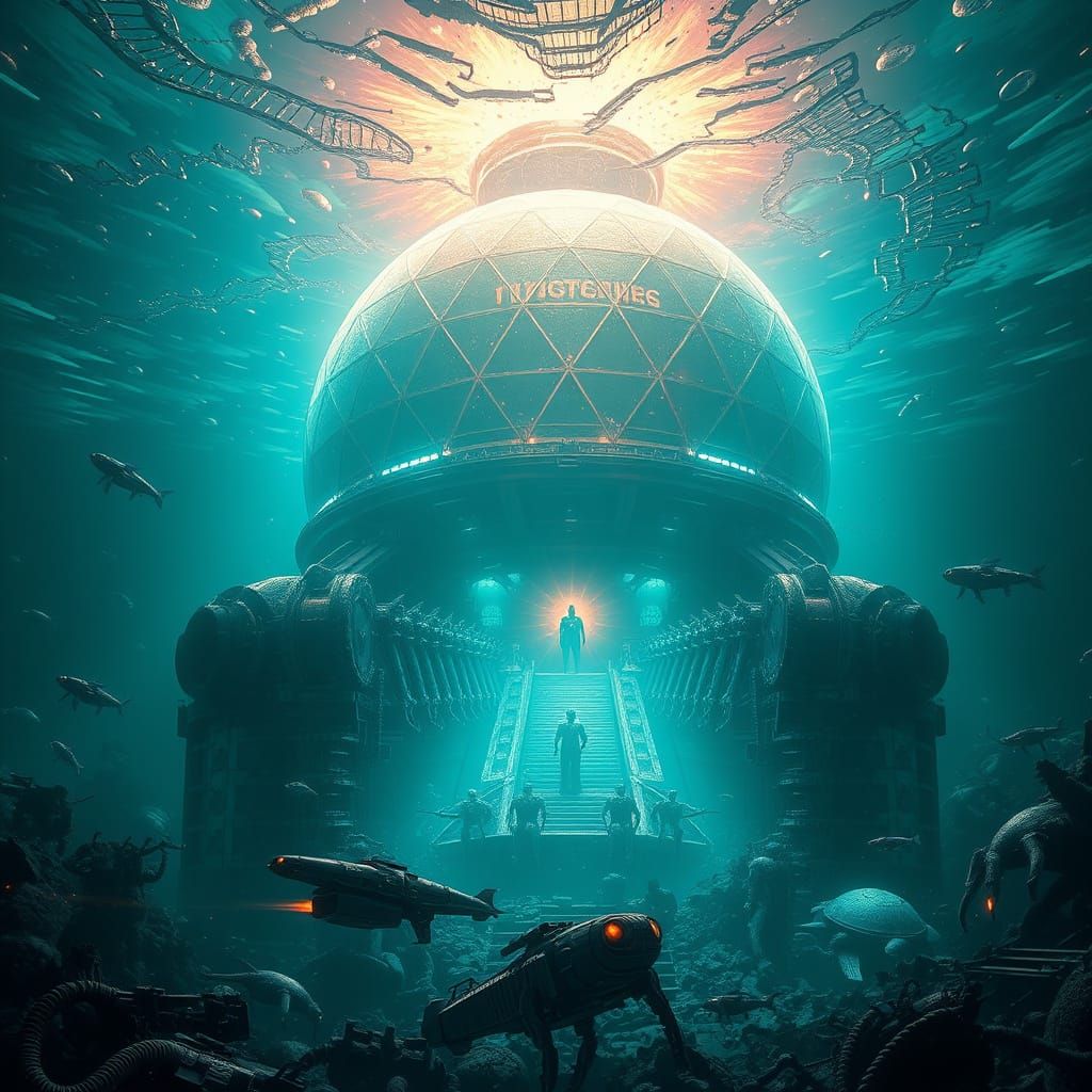 Underwater Dome Fortress With Robotic Army