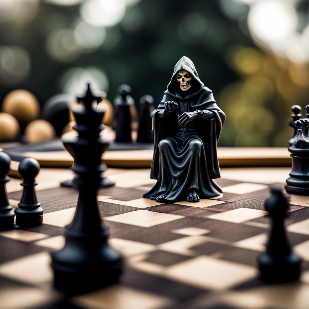 The Grim Reaper's Chess Game: Professional Photography