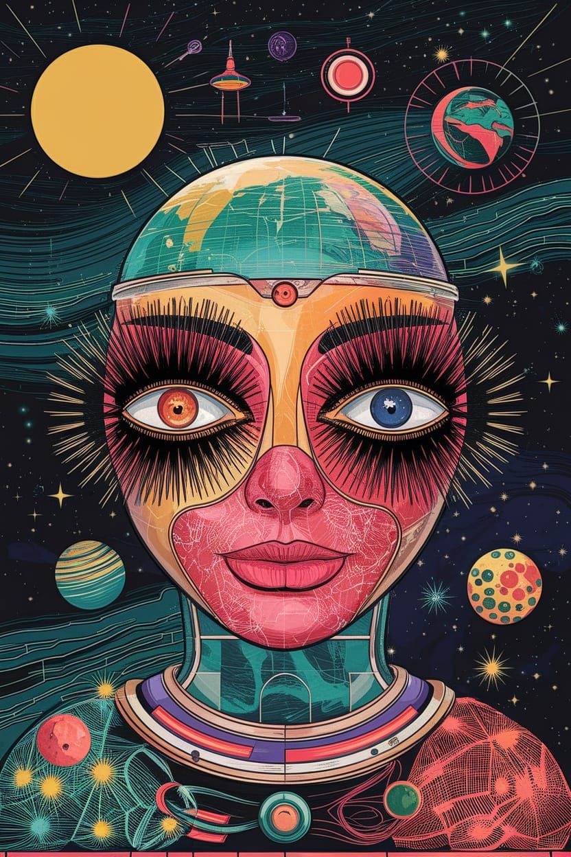 Upcycled, Hand-Me-Down, Assemblage Fabric of the Universe Li...