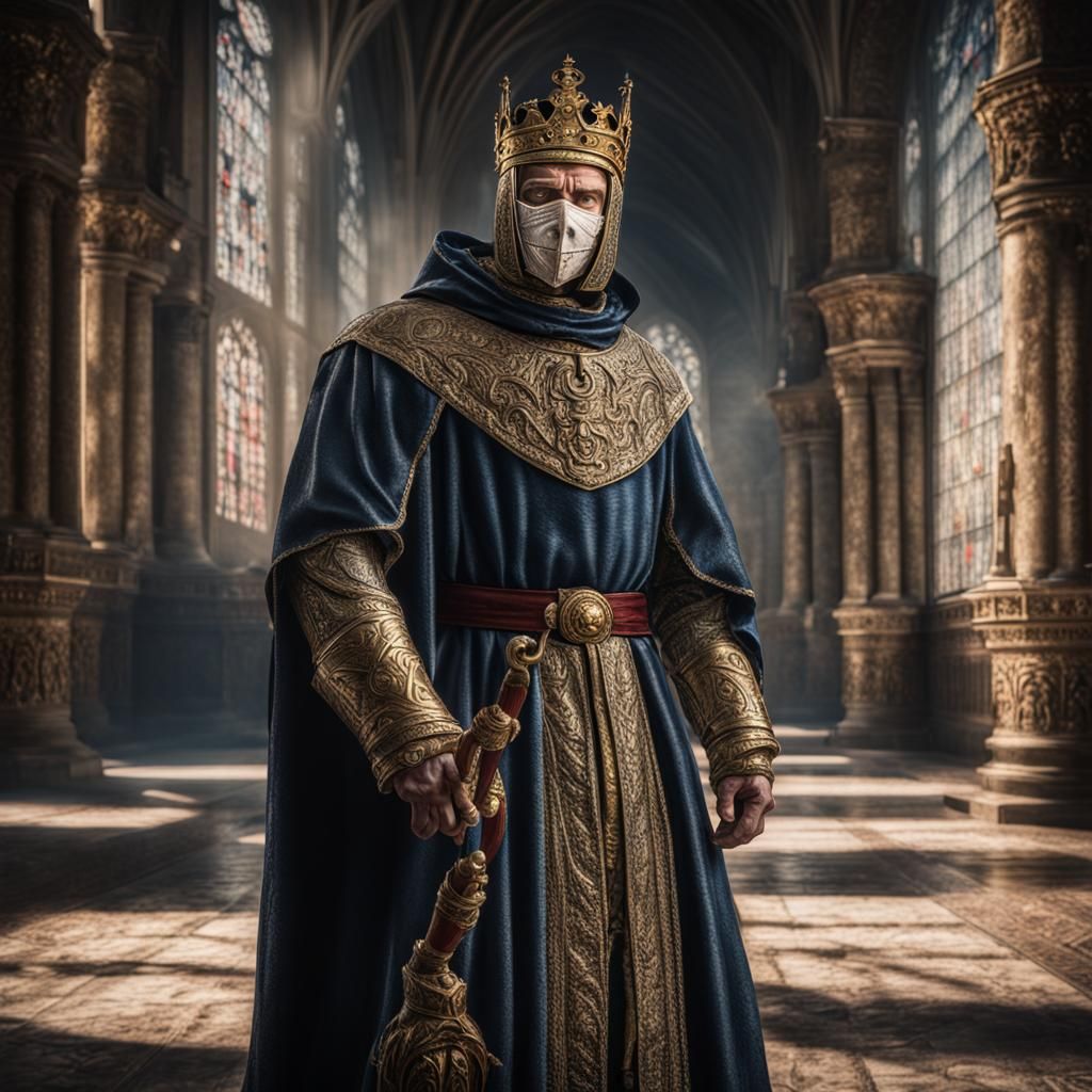 Hyperrealistic Portrait of King Baldwin IV with Mask