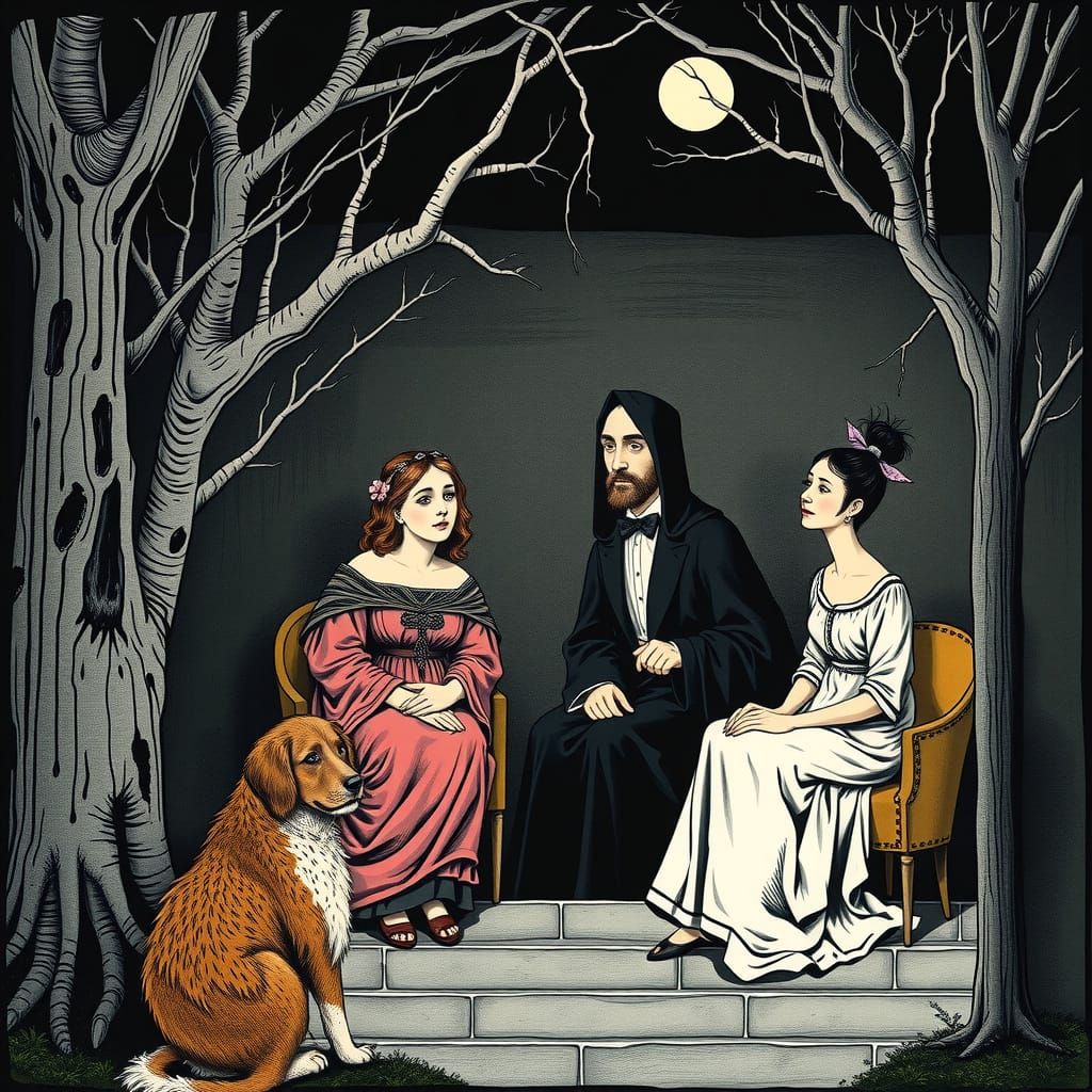 Surreal Pop Art Masterpiece in Gouache and Ink