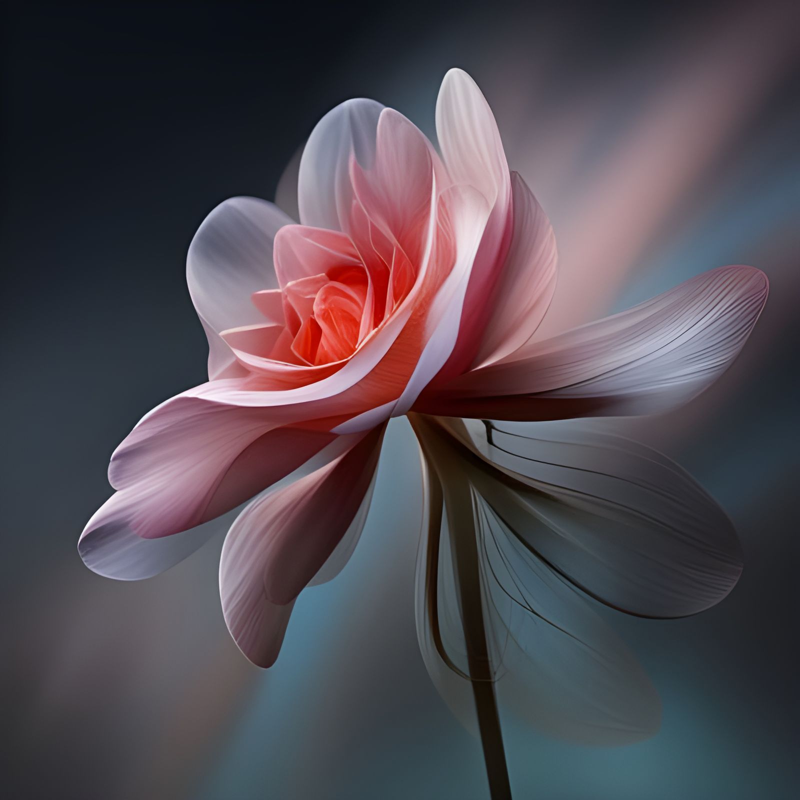 Refractive Mutabilis Rose Portrait in Octane Render