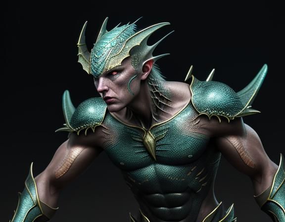 Hyperrealistic Dragon with Iridescent Scales in 3D