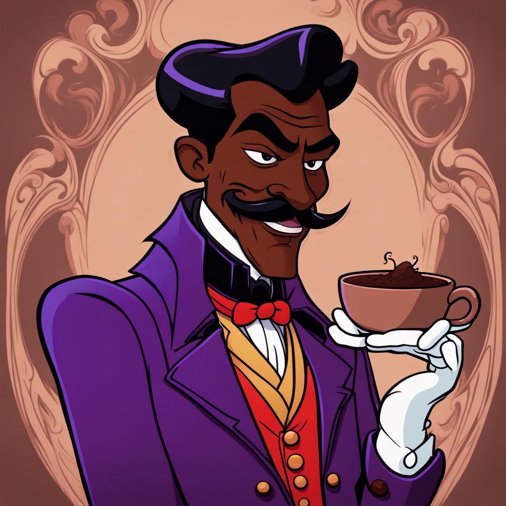 Evil Chocolate Count in Disney Animation Style