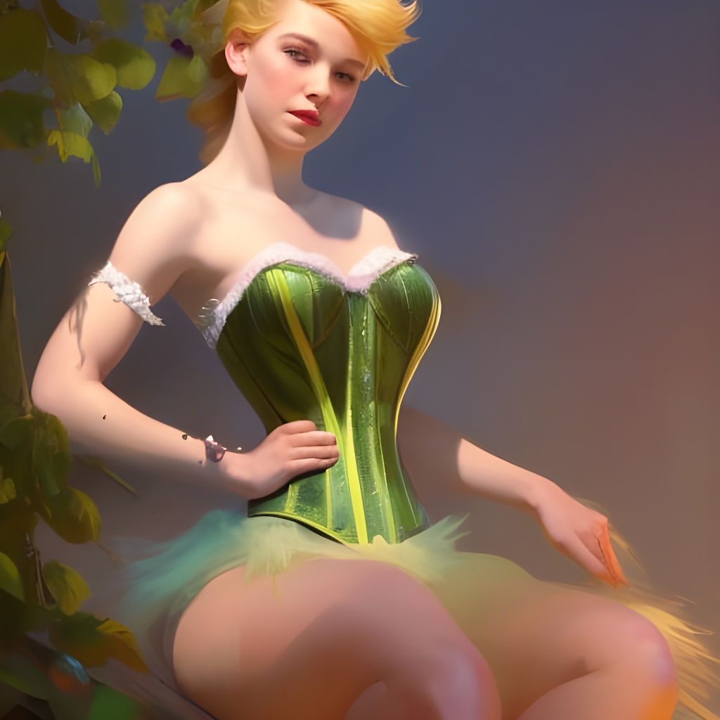 Tinkerbell Portrait in Hyperdetailed Digital Art Style