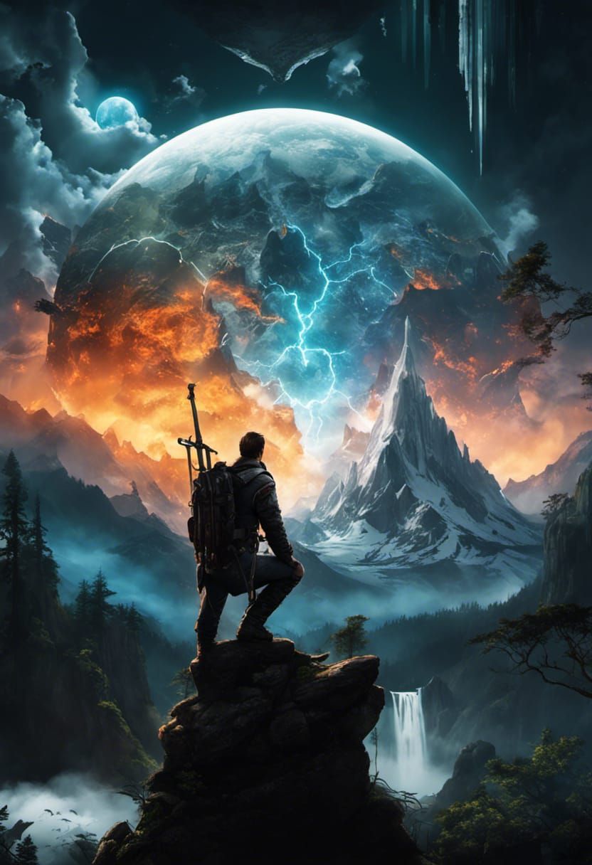 Hourglass of Life and Death in Dark Fantasy Style