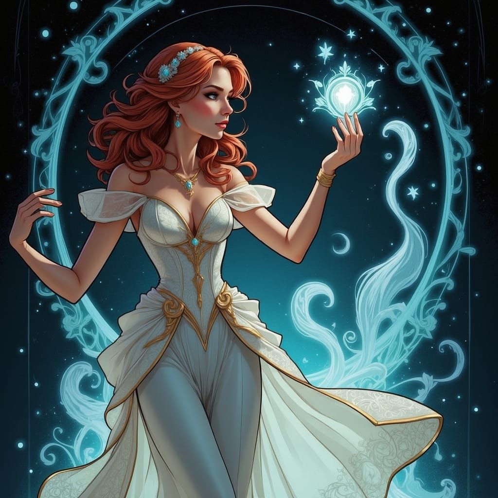 Ethereal Princess Ariel in Elegant Organza Gown