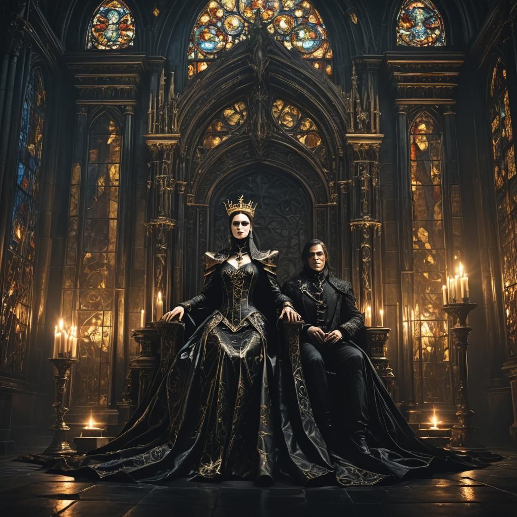 Gothic Queen and King in Dark Fantasy Art