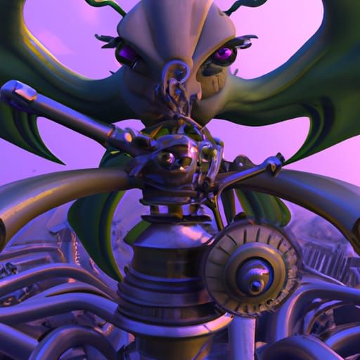 Surreal Horrorpunk Meat Grinder with Wings