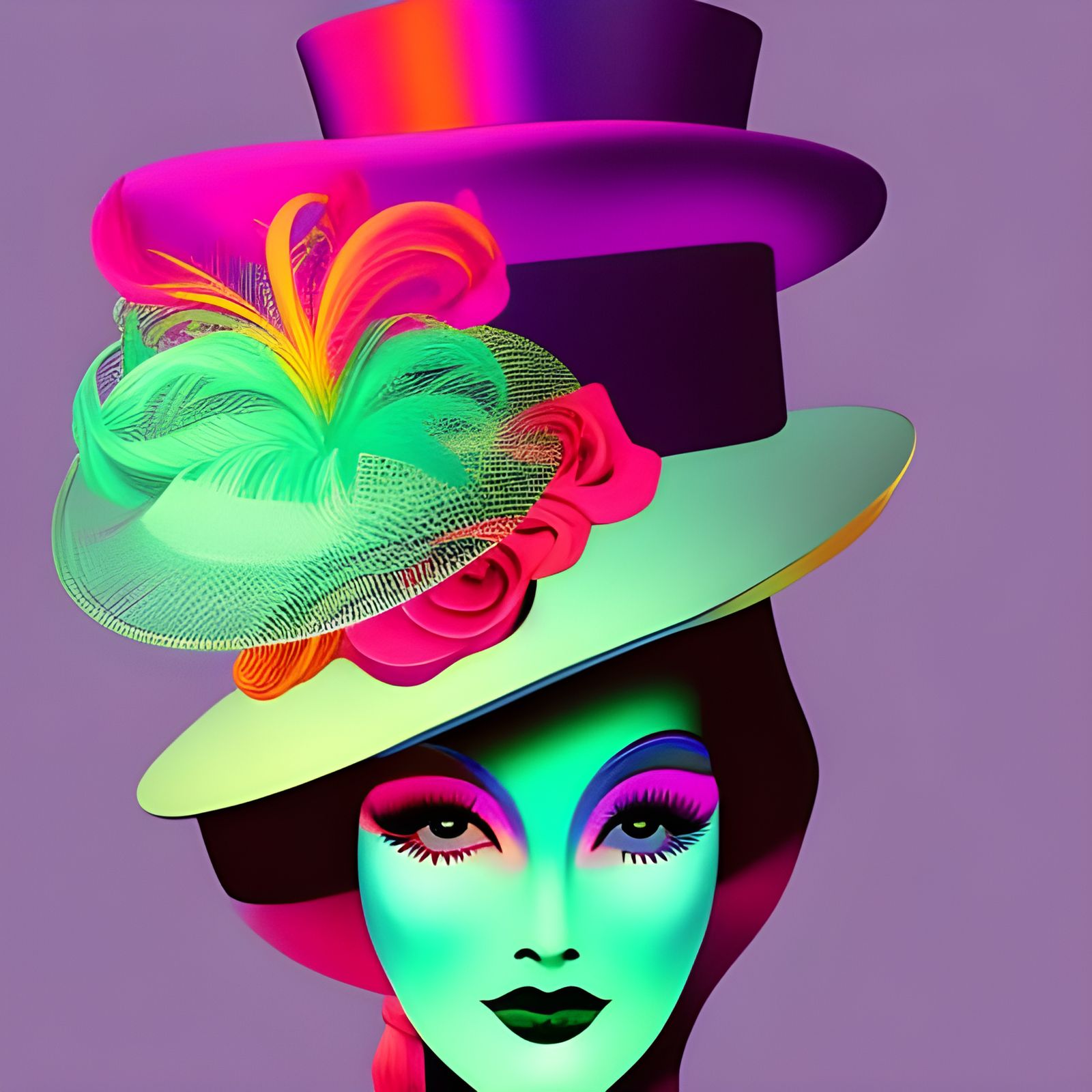 Victorian Hats in Technicolor Art Nouveau Style