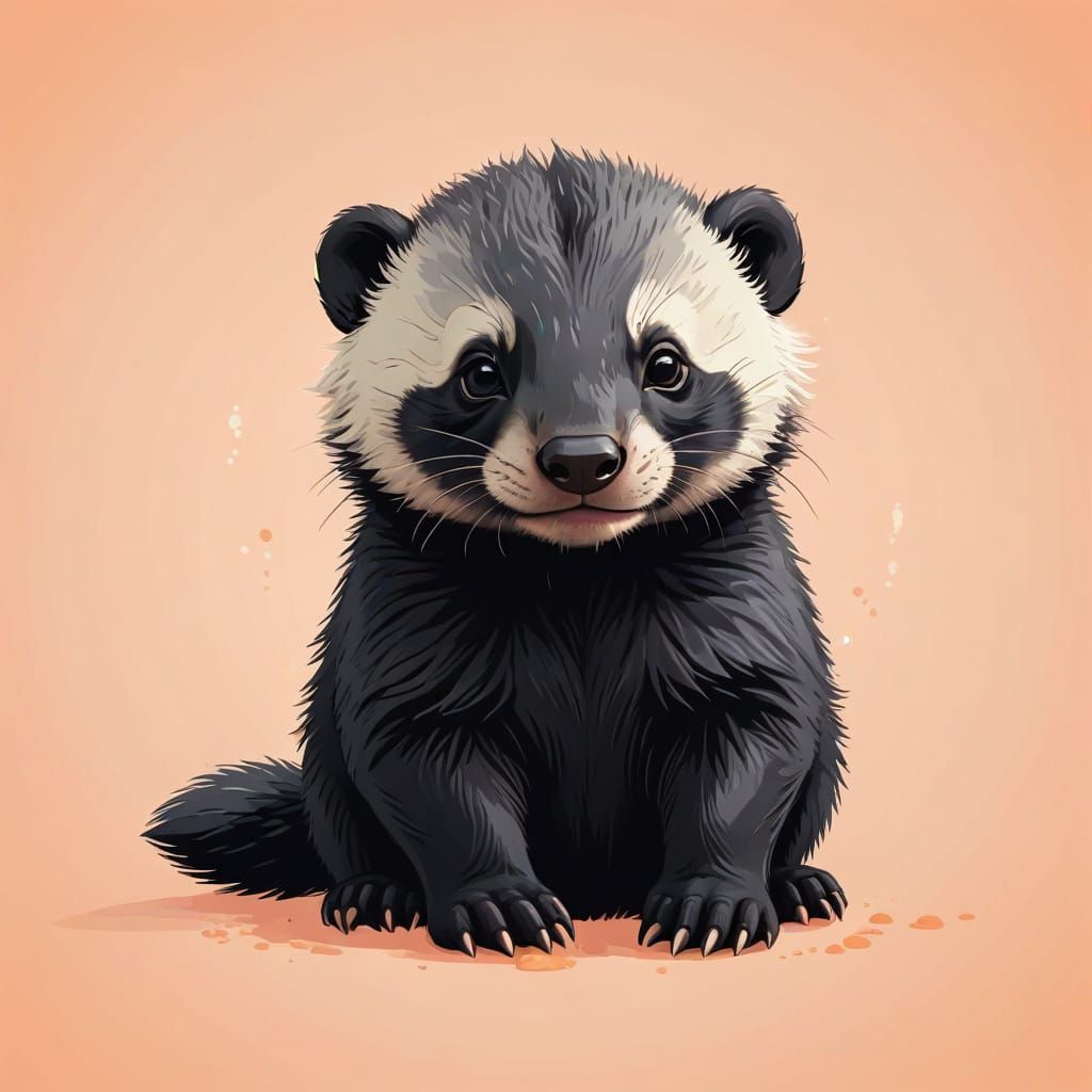 Adorable baby honey badger :: chibi eyes :: cute
