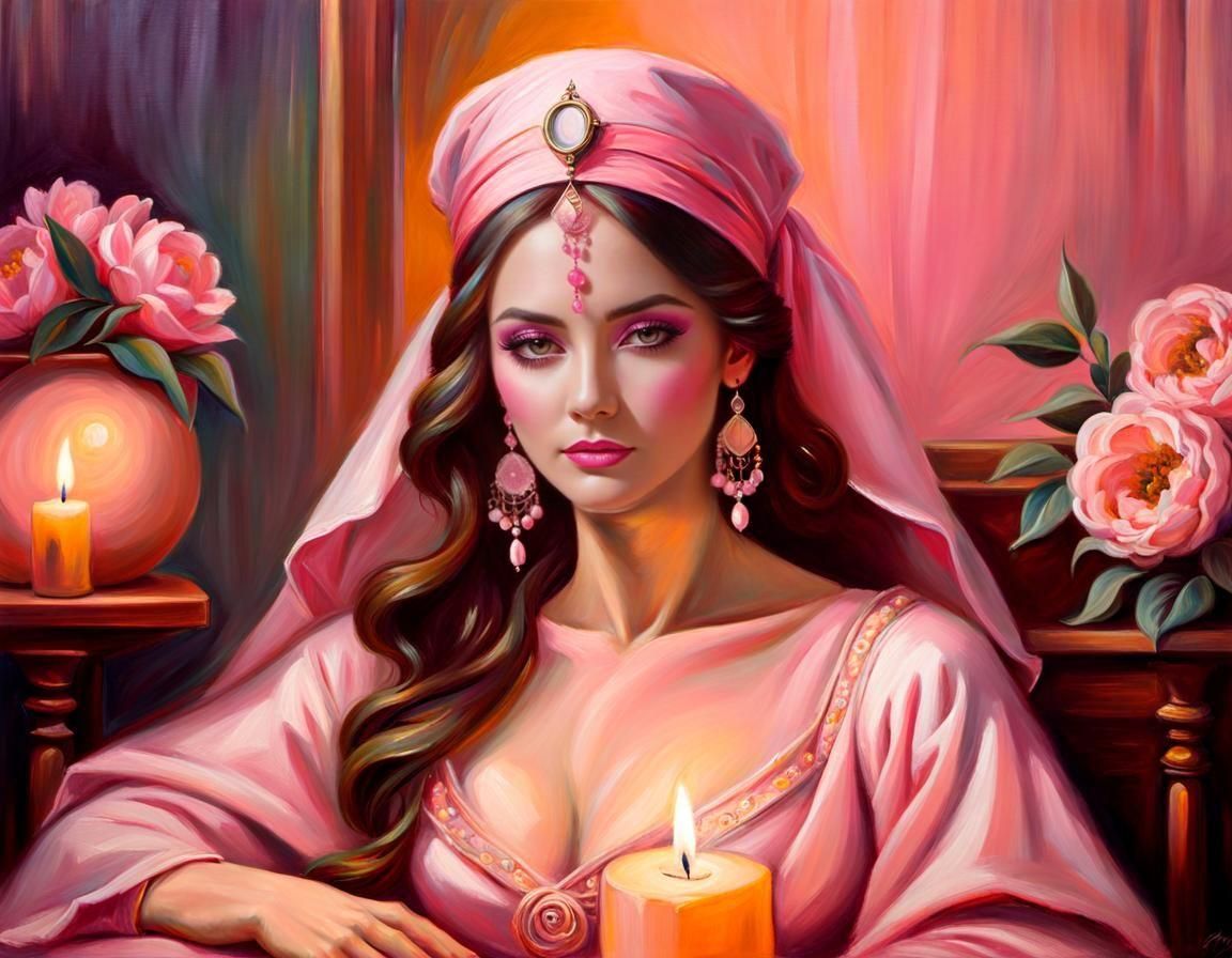 Pink Fortune Teller in Elegant Western Style