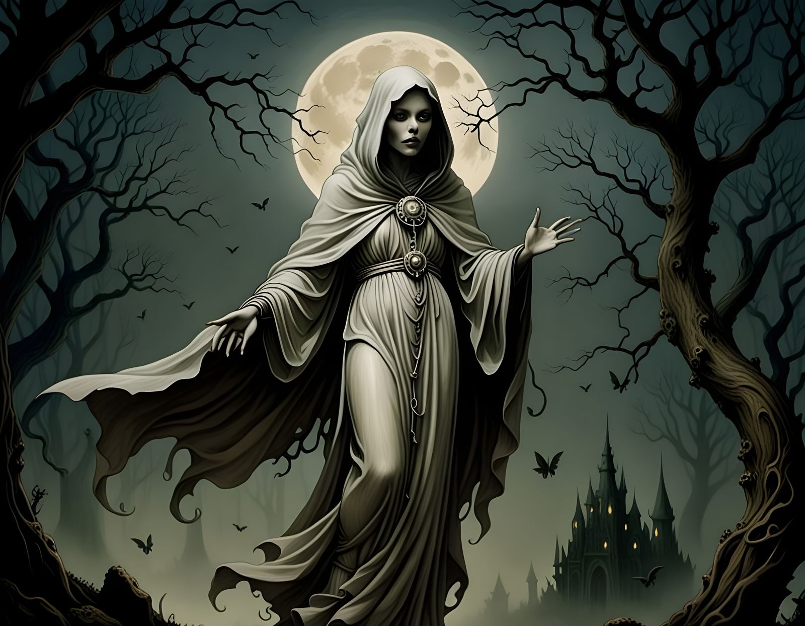 Ethereal Clay Spirit in Dark Fantasy Style