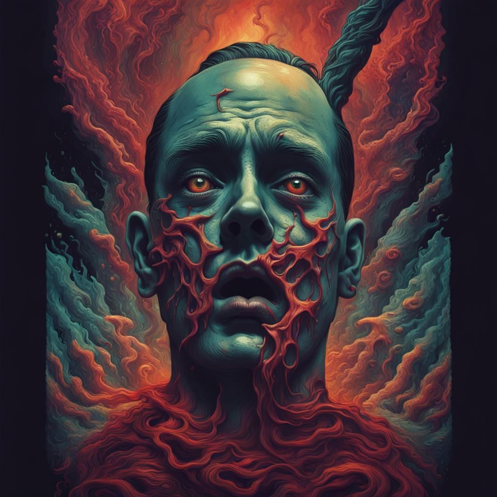 Surrealist Horror Film Poster in Hyperrealistic Style