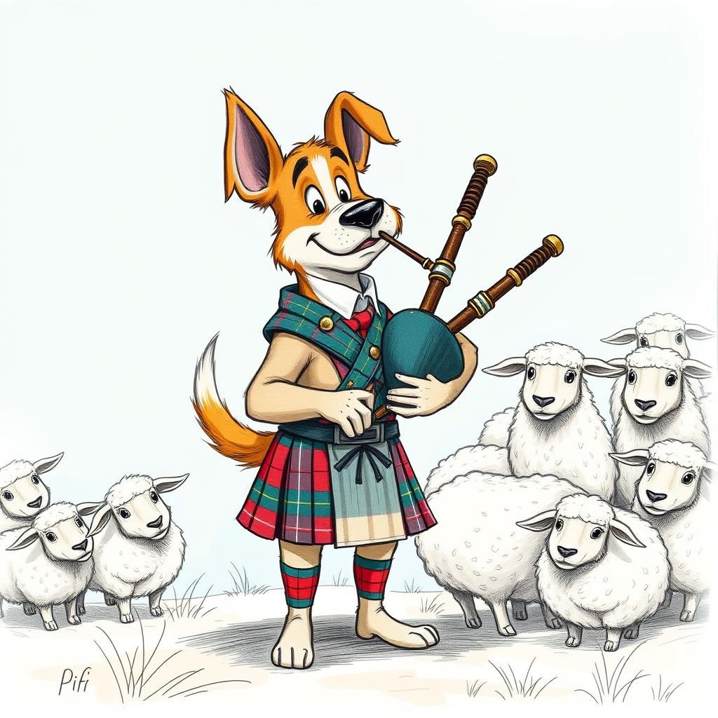 Pif the Dog Plays Bagpipes in Scotland