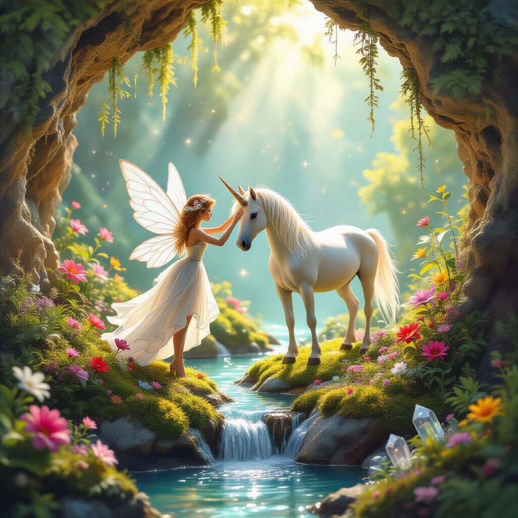 Female Fairy and Unicorn (error)