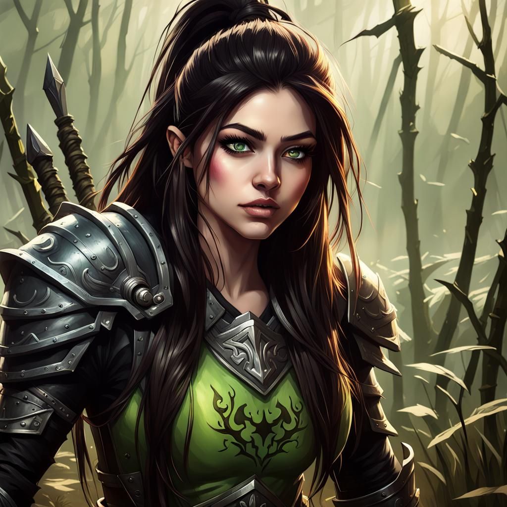 Young Warrior in Marsh, Hyperrealistic Animation Style