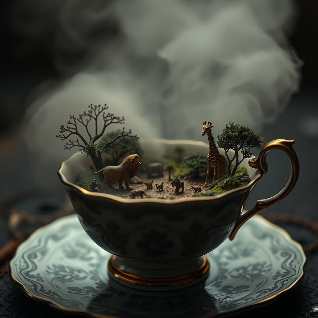 Miniature Zoo in Teacup: Grotesque Macro Photography