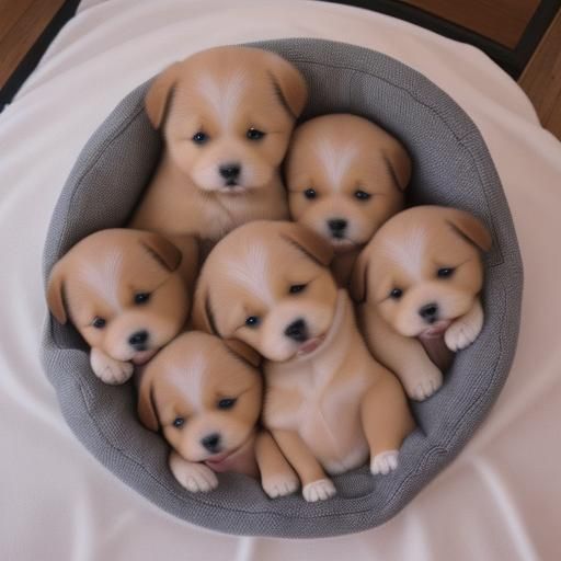 Cuddled Up: A Basket Full of Cute Puppies