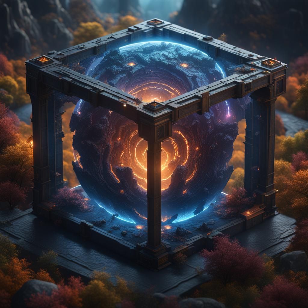 Cube in Circle: Detailed Matte Painting