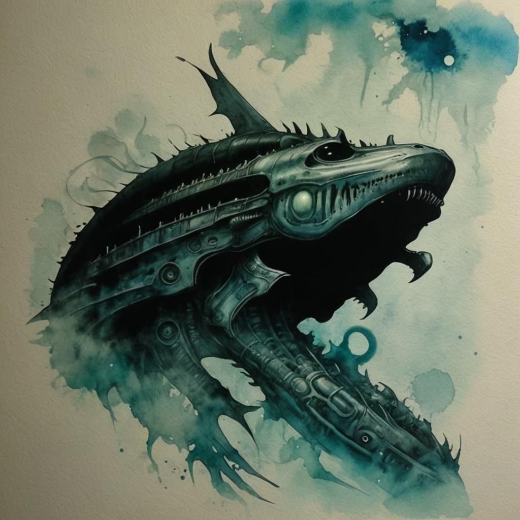 Surreal Mixed Media Drawing in Studio Ghibli Style