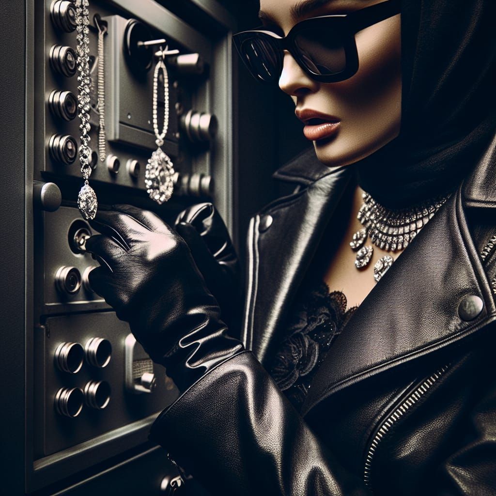 Jewel Thief Stealing Diamonds: Cinematic Suspense Scene