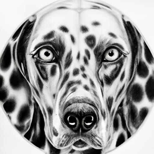 Dalmatian Mandala: A Meditative Charcoal Drawing