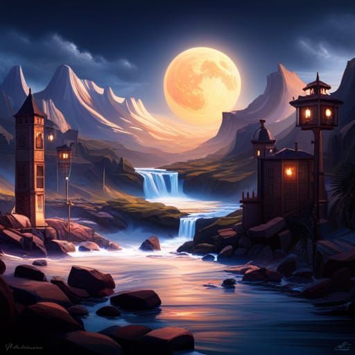 Detailed Matte Painting with Expressive Eyes