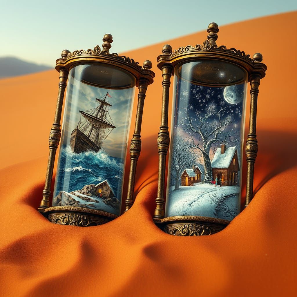 Timeless Hourglasses in the Desert