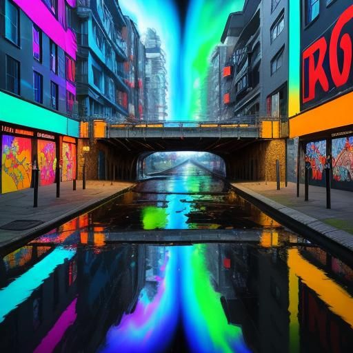 Vibrant Street Art Mural with Mosquito