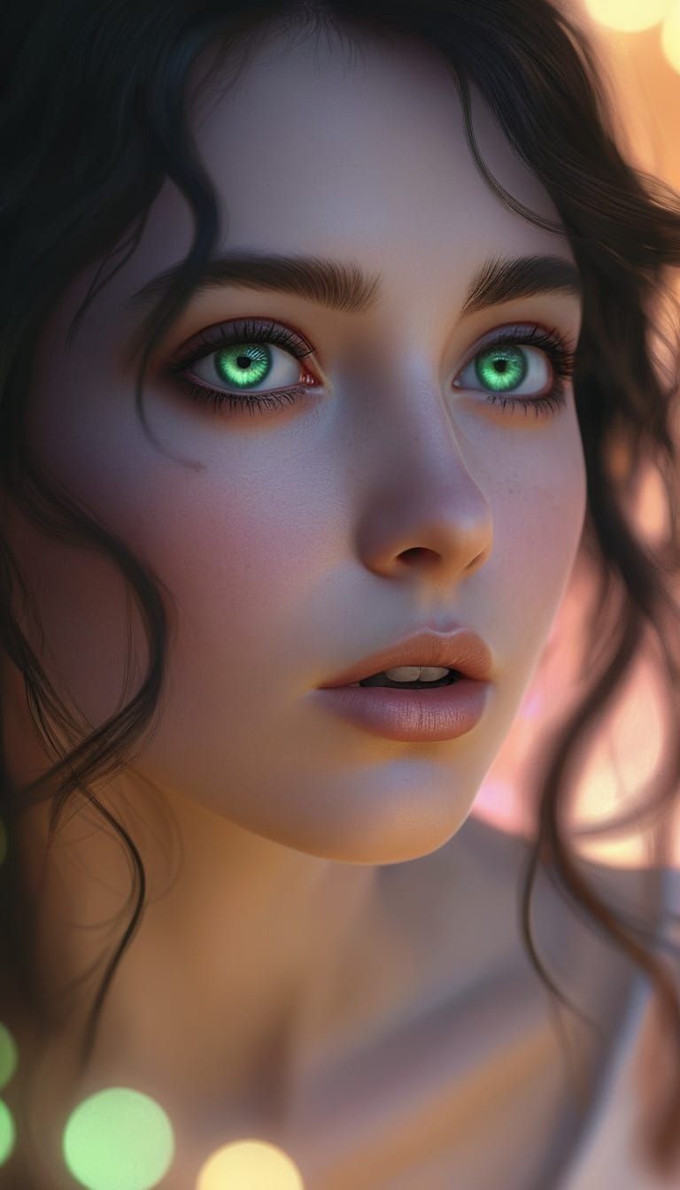 Ethereal Slavic Goddess in Golden Light