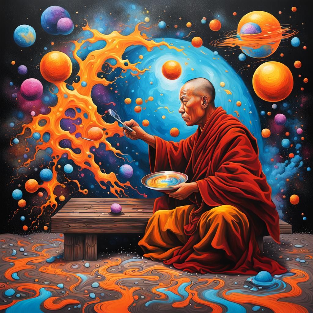 Tibetan Monk Creates a Universe in Graffiti Style