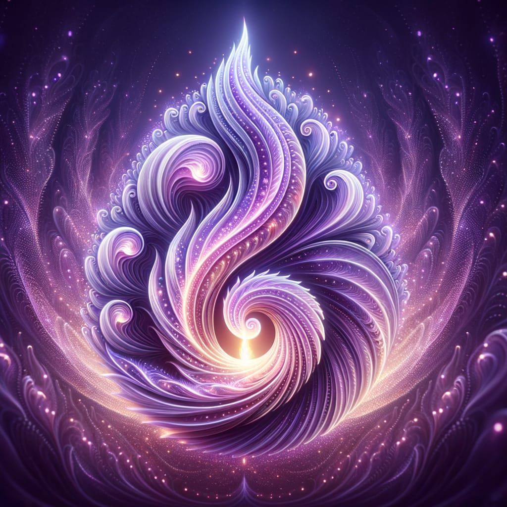 Ethereal Purple Flame Illuminates Soft Pastel Background