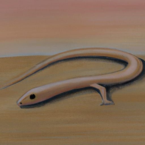 Realistic Legless Lizard in Cream and Pink Pastel