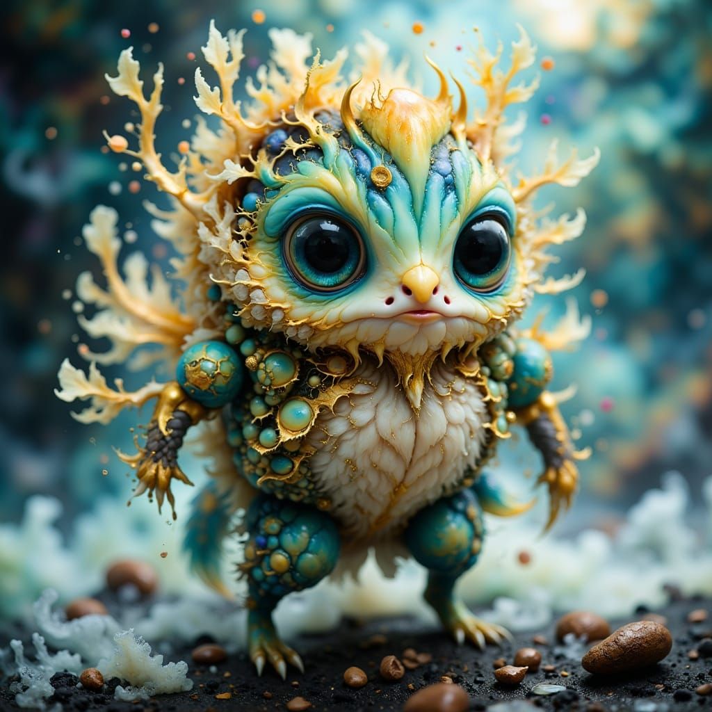 Cuddly Creature Shrouded in Mist with Ethereal Fantasy Eleme...