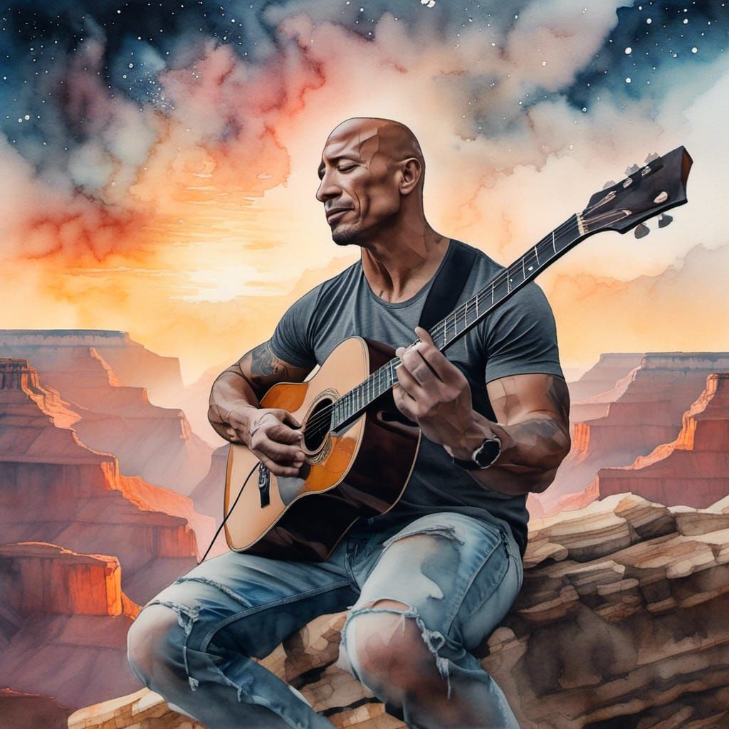 The rock sitting on a rock rocking a rockabilly song at the ...