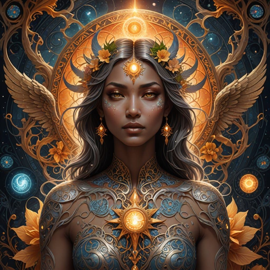 Ethereal Couple in Divine Embrace: Renaissance-Inspired