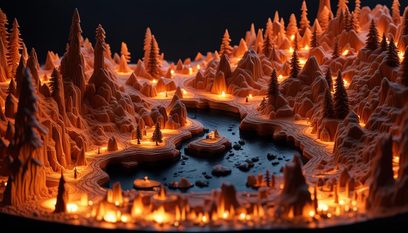 Burning Candle Reveals Insanely Detailed Landscape