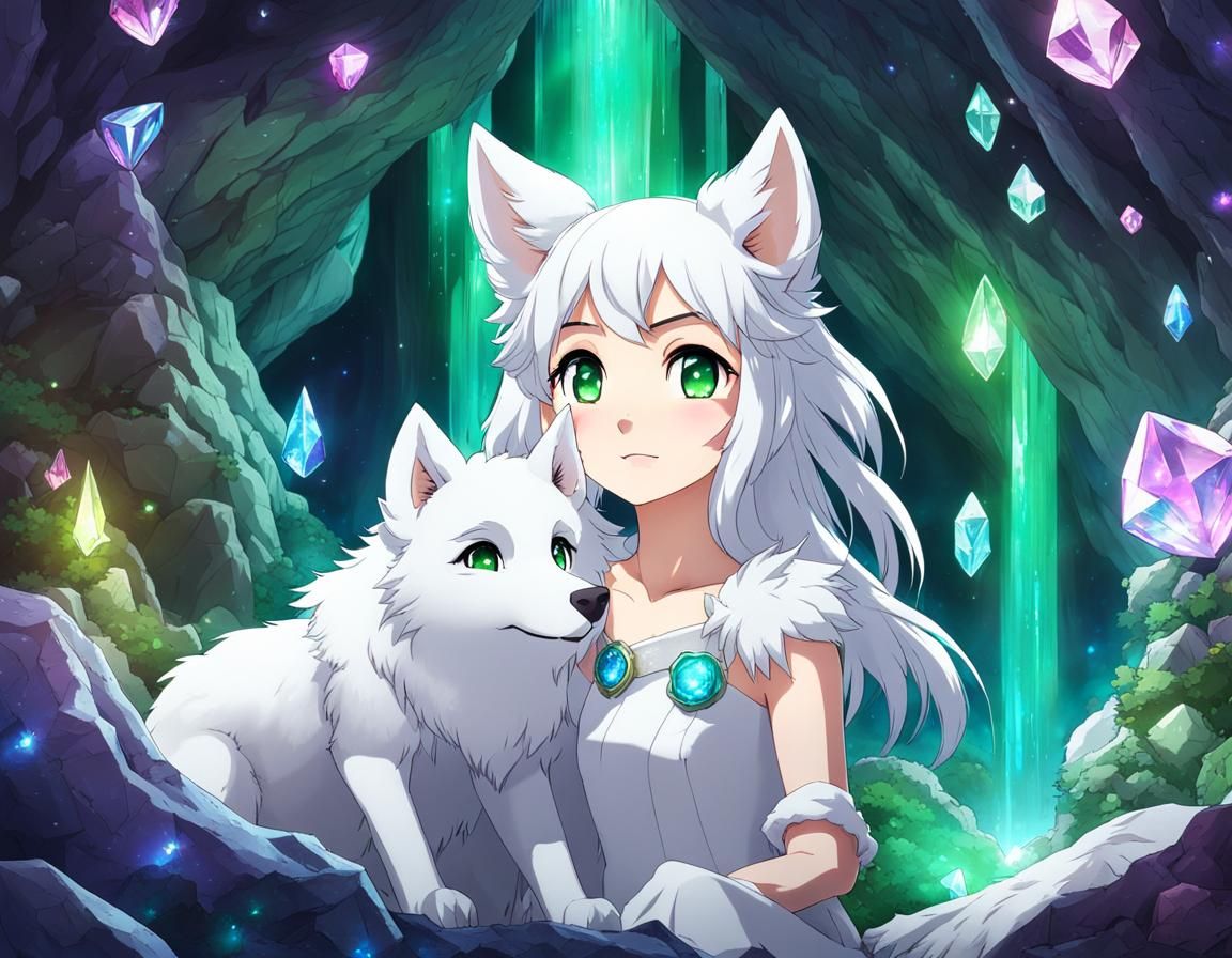 Wolfie in a Crystal Cave