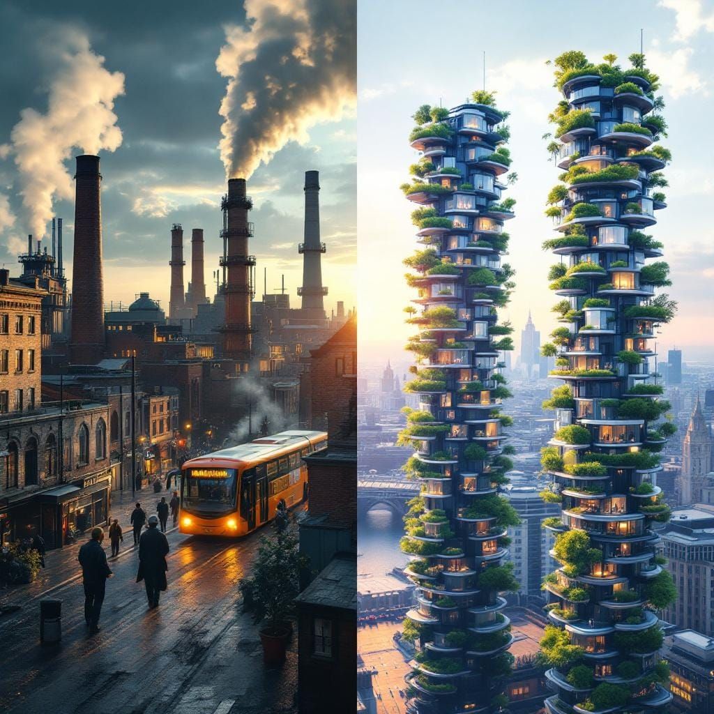 London's Evolution: Past Meets Future in One Image